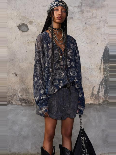 R13 PRINTED BOYFRIEND CARDIGAN