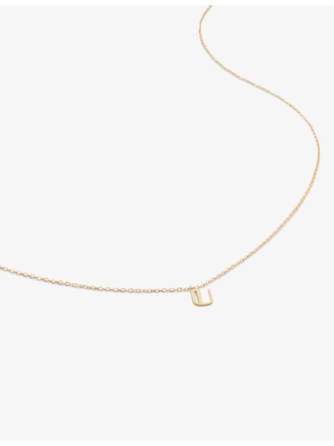 MONICA VINADER Small letter U 14ct yellow-gold pendant necklace