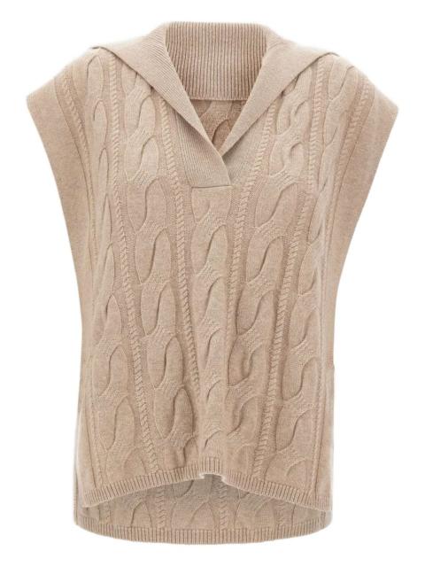 Max Mara polo-collar cable-knit vest