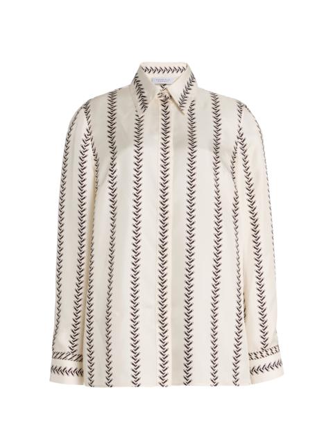 GABRIELA HEARST Cruz Shirt in Ivory Multi Printed Silk