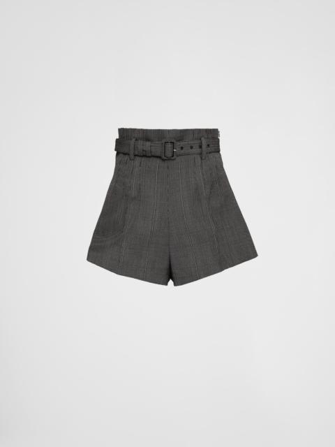 Pinstripe wool shorts