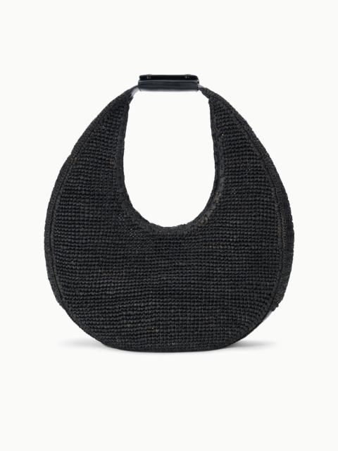 STAUD STAUD LARGE RAFFIA MOON TOTE BAG BLACK