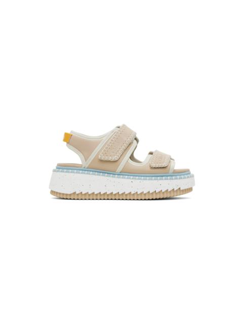 Chloé Beige & Blue Lilli Sandals