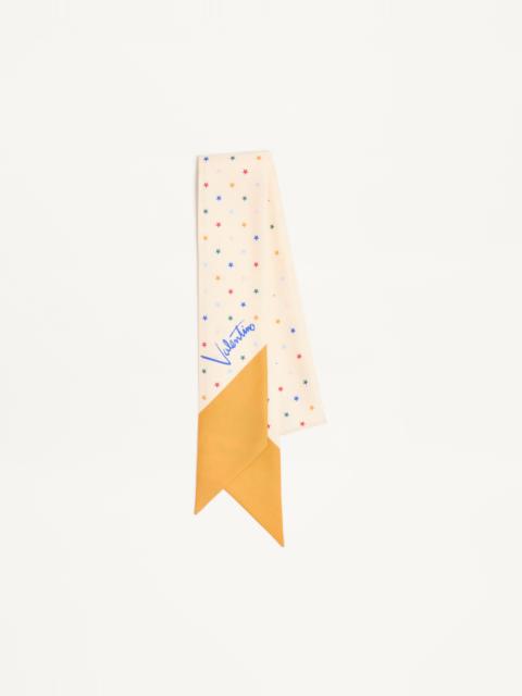 Valentino MULTICOLOR STARRY SILK BANDEAU SCARF