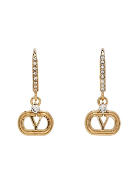 Valentino Swarovski Crystals Oval Metal Earrings