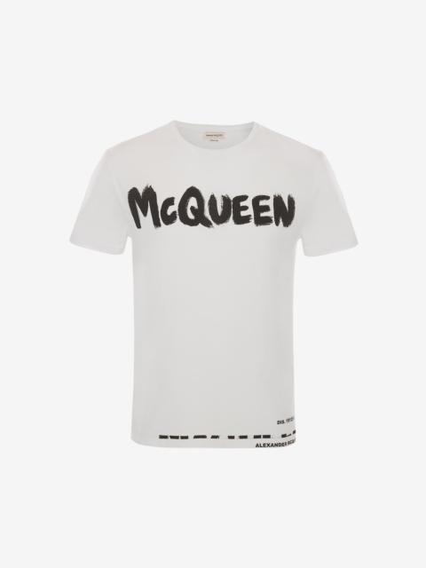 Alexander McQueen Men's McQueen Graffiti T-shirt in White