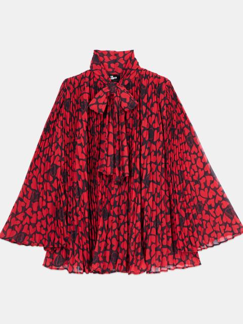 The Kooples HEART PRINT PLEATED TOP