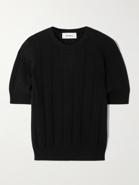 LISA YANG Nika Pointelle-knit Cotton And Cashmere-blend Sweater
