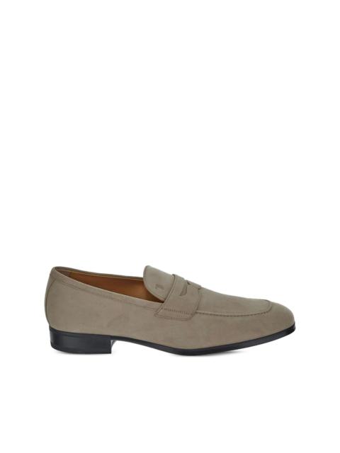 debossed-logo loafers