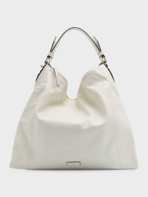 Ana Zip Leather Hobo Bag