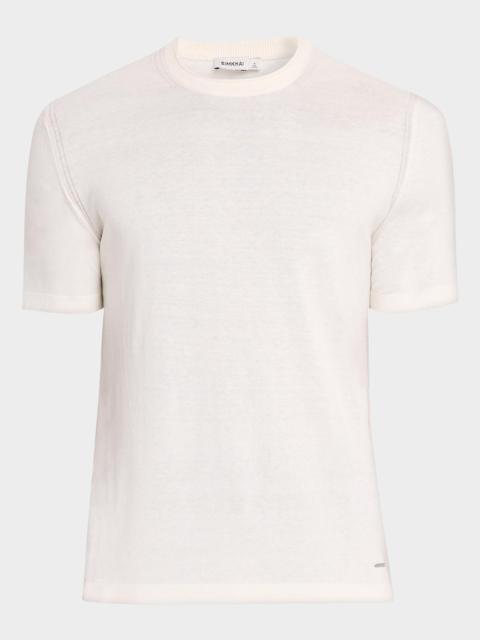 SIMKHAI Men's Nathan Silk and Cashmere Crewneck T-Shirt
