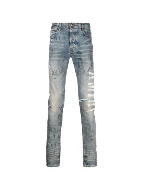 AMIRI Military Stencil Jeans "Clay Indigo / Grey" PF22MDS024 408