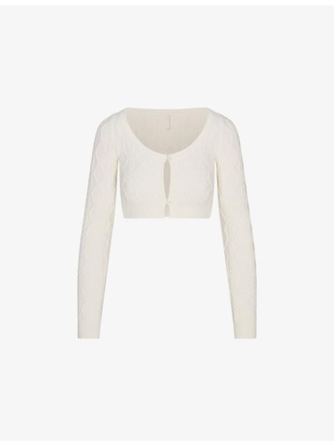 SKIMS Cable-Knit Cropped Cardigan