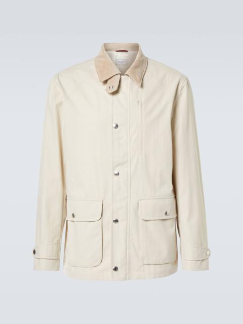 Cotton-blend gabardine field jacket