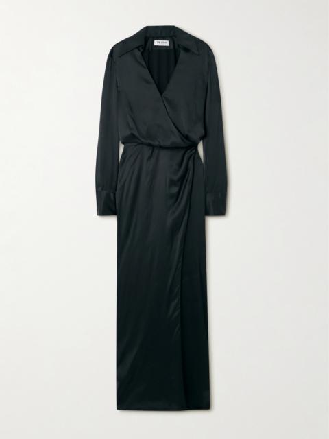 THE ATTICO Satin Maxi Wrap Dress