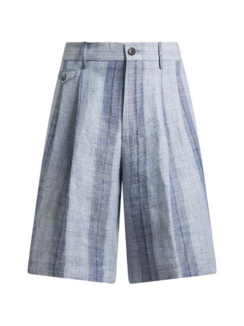Etro striped linen shorts