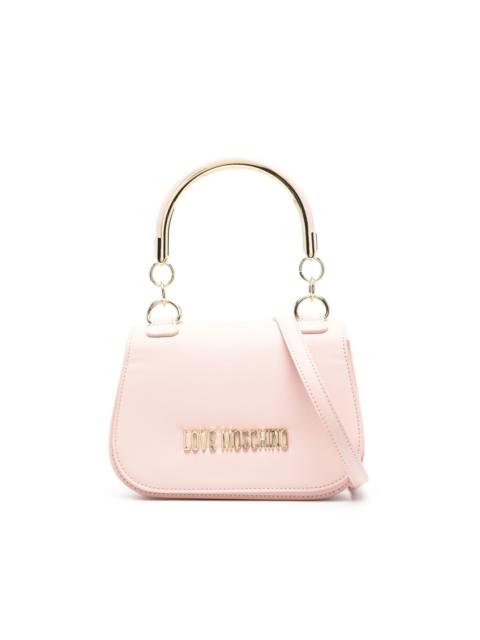 Moschino logo-plaque top handle bag