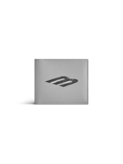 Men's Cash Square Folded Wallet in Grey/black/white