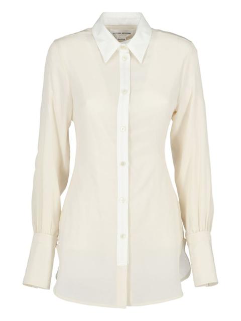 Victoria Beckham contrast placket top