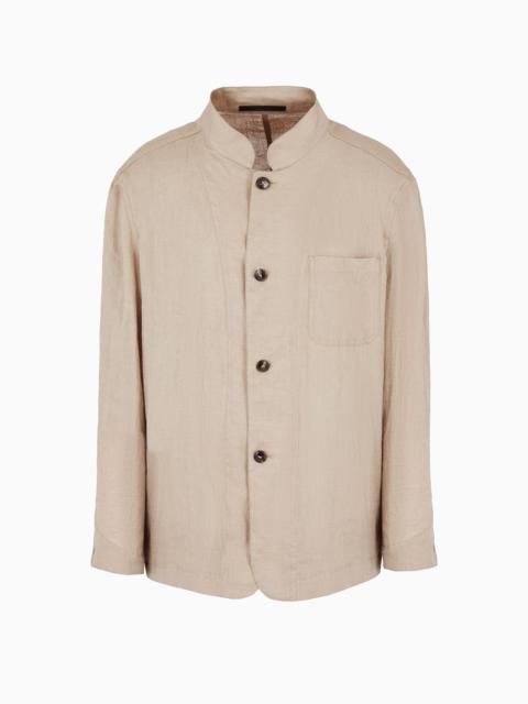 Single-breasted, linen canvas jacket