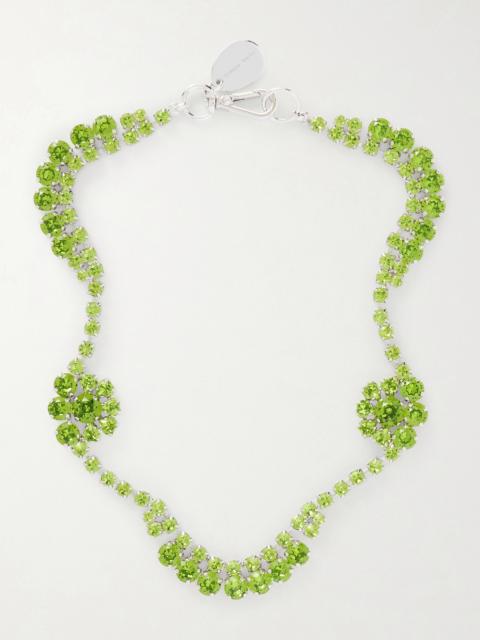 Simone Rocha Scalloped Sepal Silver-tone Crystal Necklace