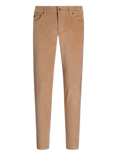 Dolce & Gabbana corduroy logo-plaque trousers