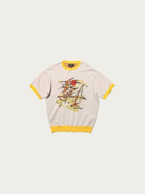 BEAMS PLUS Knit Tee Jacquard - Bird