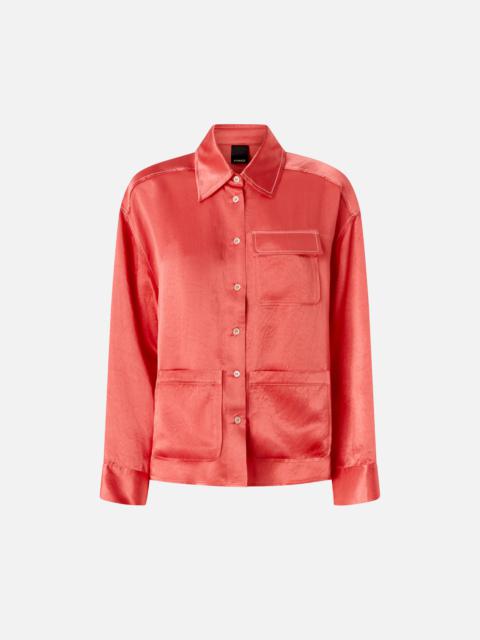 PINKO FLOWING SATIN SHIRT WITH SMALL POCKET