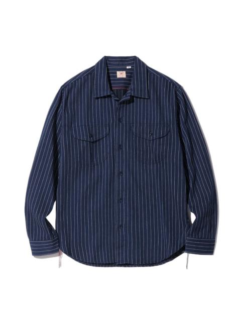 SUGAR CANE SC28652 Coke Stripe Work Shirt Navy