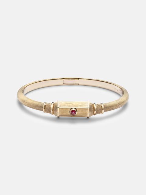 MARIE LICHTENBERG Baby 18kt gold (750/1000) locket bangle with ruby