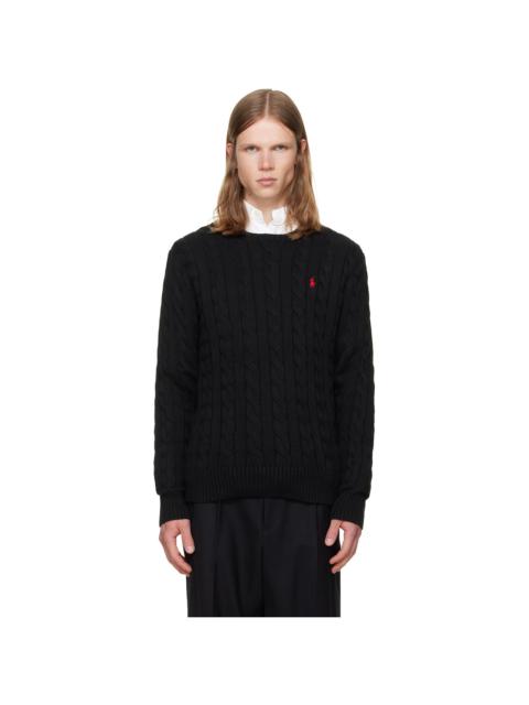 Polo Ralph Lauren Black Cable-Knit Cotton sweater