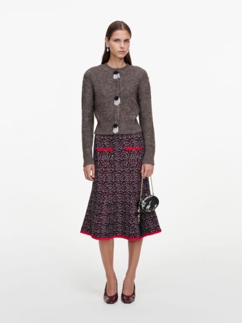 self-portrait Brown Fluffy Knit Cardigan