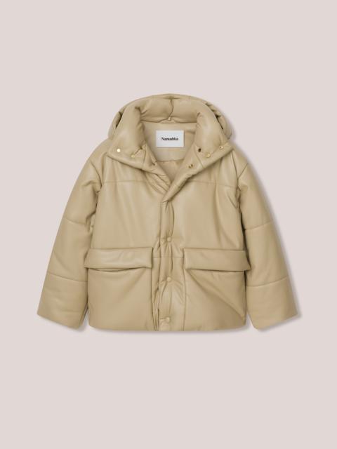 Nanushka HIDE - Vegan leather puffer coat- Pebble