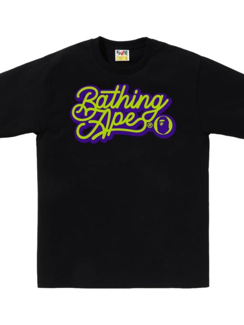 A BATHING APE® Bathing Ape Script Logo Tee "Black Green" BAPE090