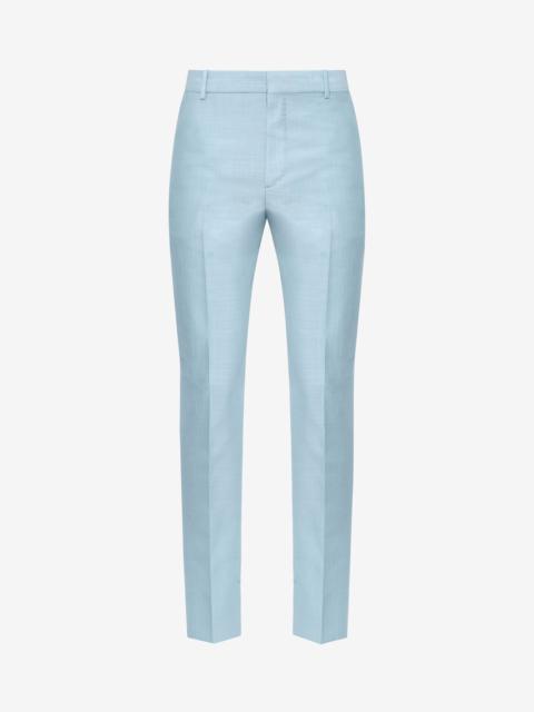 Alexander McQueen Men's Tailored Cigarette Trousers in Light Blue