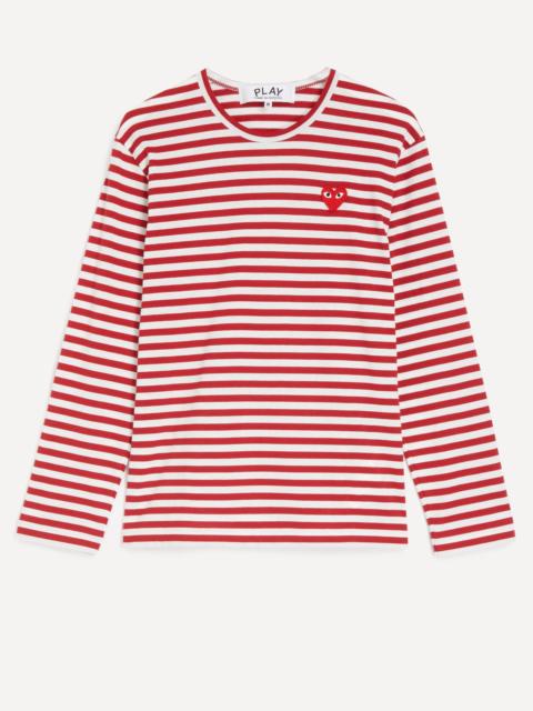Comme des Garçons PLAY Red Stripe Long-Sleeve Heart Logo T-Shirt