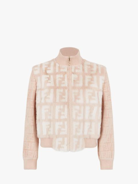 FENDI Pale pink mink bomber jacket