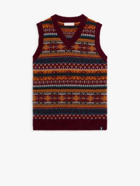 BURN TANK BORDEAUX MIX WOOL FAIR ISLE VEST