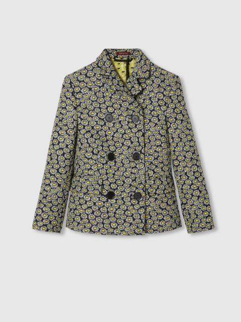 GUCCI Floral crêpe jacquard jacket