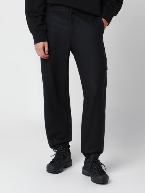 Stone Island Navy blue jogging trousers in a wool blend