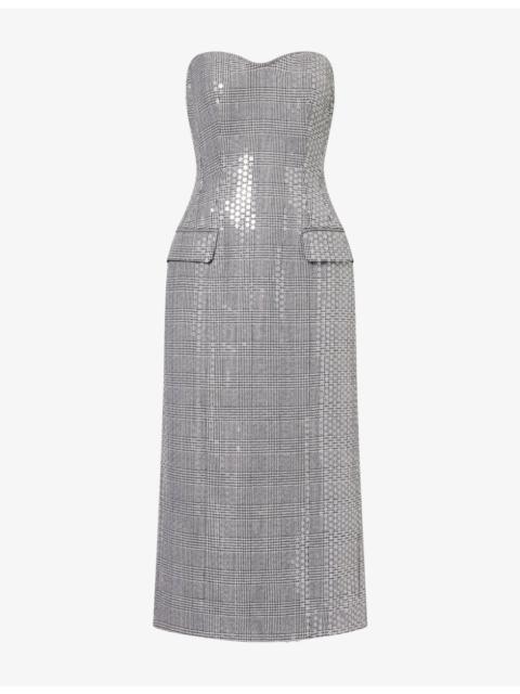 David Koma Strapless Sequin-Embellished Midi Dress