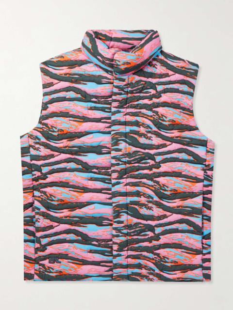Printed Quilted Cotton-Jacquard Down Gilet