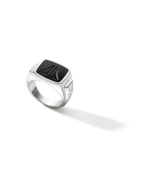 JOHN HARDY Carved Signet Ring, Sterling Silver