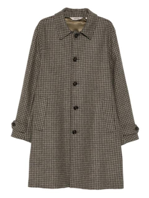 Aspesi Houndstooth buttoned pascal coat