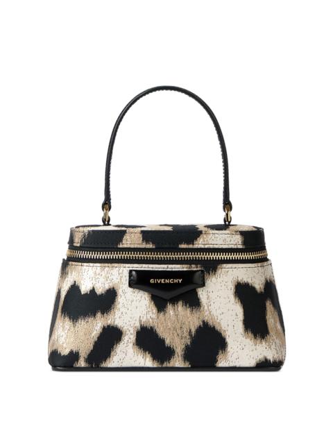 Givenchy Women's Antigona Vanity Bag in Leopard Jacquard with Chain - Black Beige