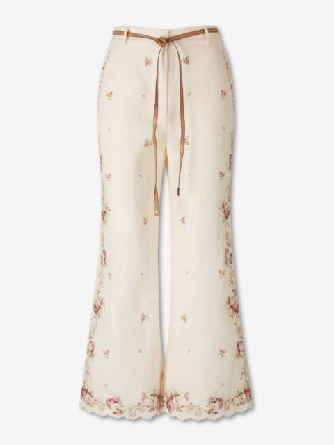 Zimmermann FLORAL FLARED PANTS