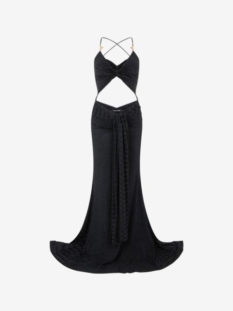 Roberto Cavalli Serpentine Print Maxi Dress