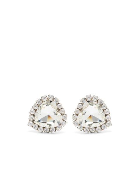 heart-motif crystal-embellished earrings
