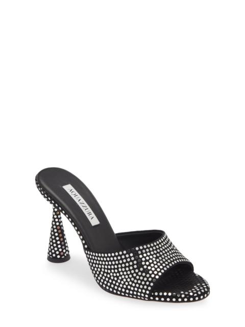 Aquazzura Max Paillette Embellished Slide Sandal in Black/Silver at Nordstrom