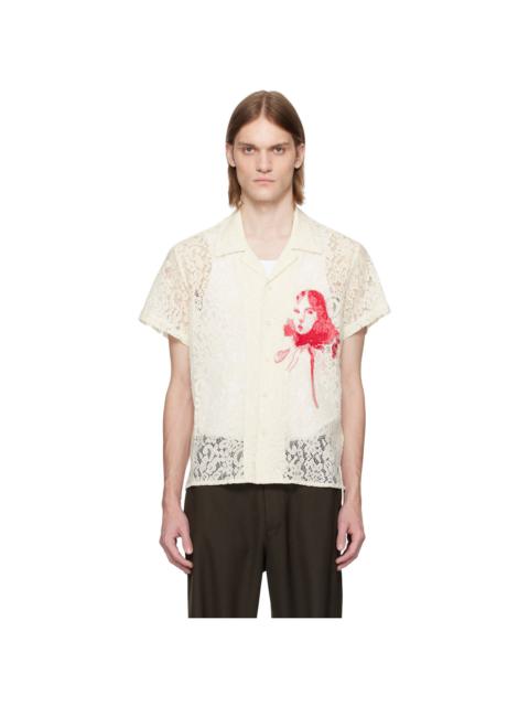 KidSuper Off-White Lace Girl Painting Shirt